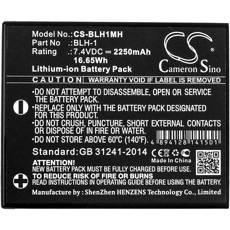 7.4V, 2250mAh, Li-ion Battery fits Olympus, E-m1, E-m1 Mark Ii, 16.65Wh