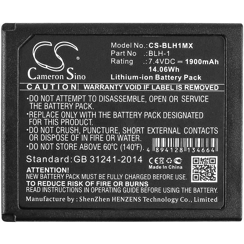 7.4V, 1900mAh, Li-ion Battery fits Olympus, E-m1, E-m1 Mark Ii, 14.06Wh