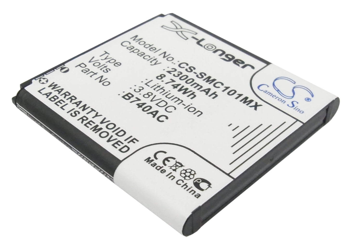 3.8V, 2300mAh, Li-ion Battery fits Samsung, Galaxy K, Galaxy S4 Zoom Lte, 8.74Wh