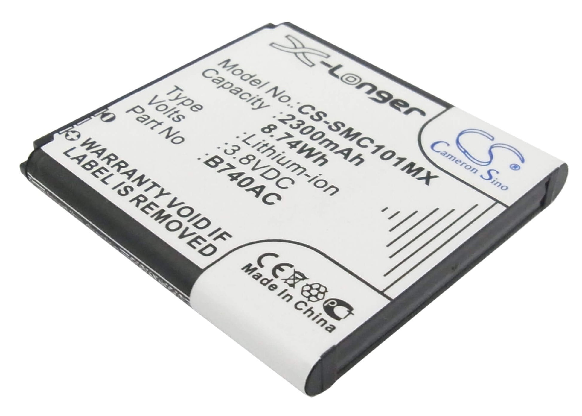 3.8V, 2300mAh, Li-ion Battery fits Samsung, Galaxy K, Galaxy S4 Zoom Lte, 8.74Wh