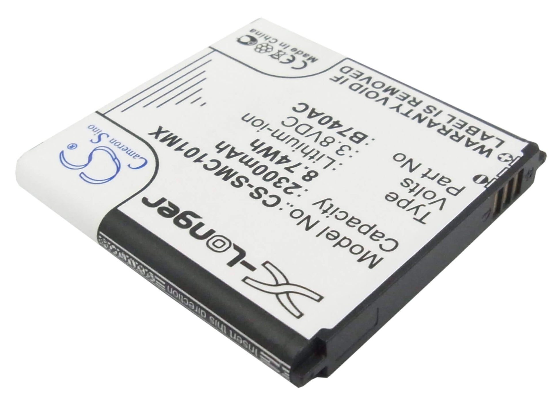 3.8V, 2300mAh, Li-ion Battery fits Samsung, Galaxy K, Galaxy S4 Zoom Lte, 8.74Wh