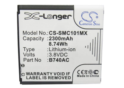 3.8V, 2300mAh, Li-ion Battery fits Samsung, Galaxy K, Galaxy S4 Zoom Lte, 8.74Wh