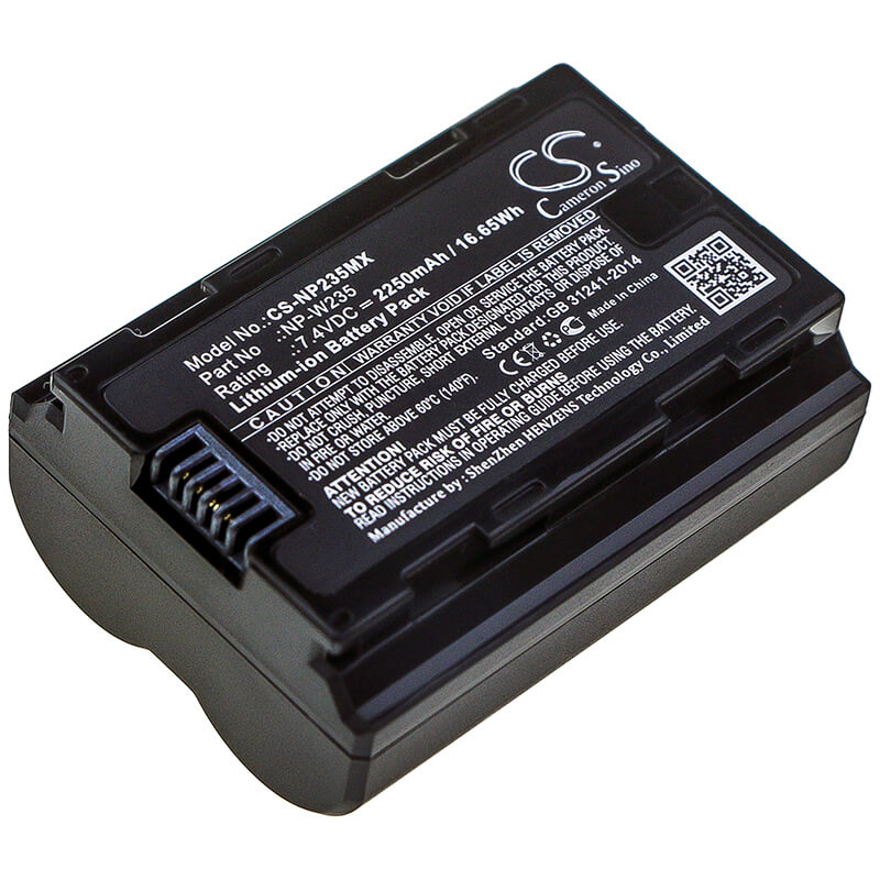 7.4V, 2250mAh, Li-ion Battery fits Fujifilm, X-t4, 16.65Wh