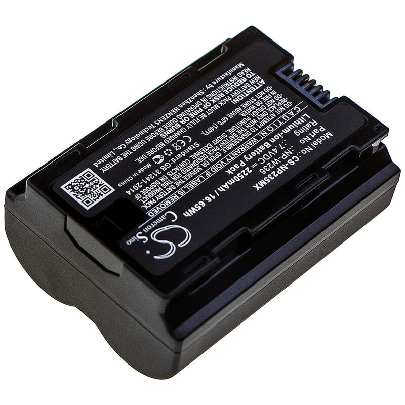 7.4V, 2250mAh, Li-ion Battery fits Fujifilm, X-t4, 16.65Wh