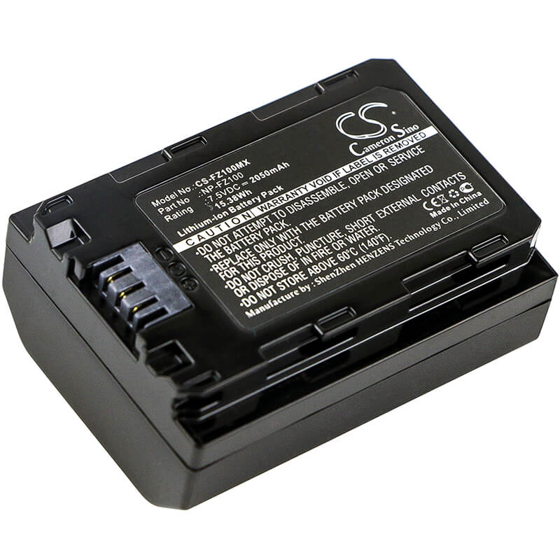 7.5V, 2050mAh, Li-ion Battery fits Sony, A7 Mark 3, A7r Mark 3, 15.375Wh