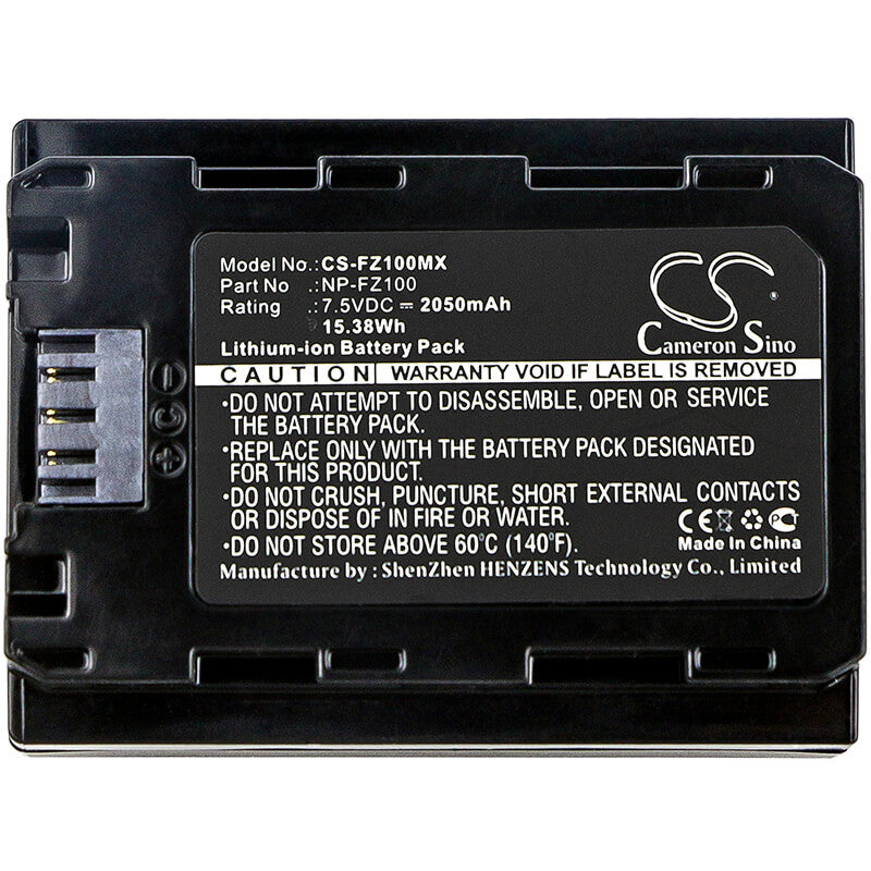 7.5V, 2050mAh, Li-ion Battery fits Sony, A7 Mark 3, A7r Mark 3, 15.375Wh