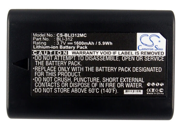 3.7V, 1600mAh, Li-ion Battery fits Leica, Bm8, M8, 5.92Wh