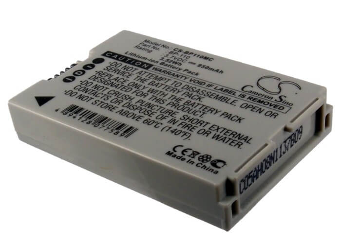 3.7V, 950mAh, Li-ion Battery fits Canon, Legria Hf R205, Legria Hf R206, 3.515Wh