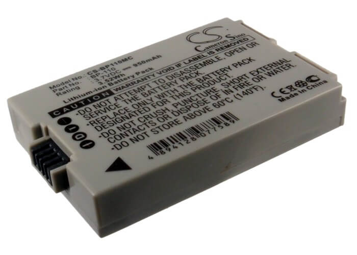 3.7V, 950mAh, Li-ion Battery fits Canon, Legria Hf R205, Legria Hf R206, 3.515Wh