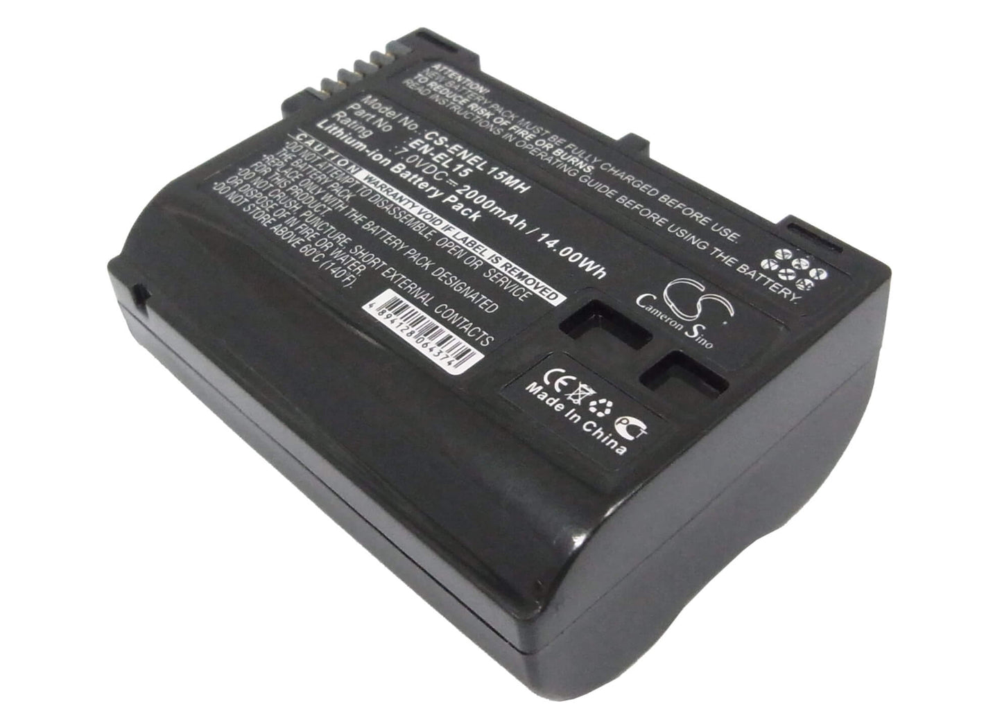 7.0V, 2000mAh, Li-ion Battery fits Nikon, 1 V1, Coolpix D7000, 14Wh
