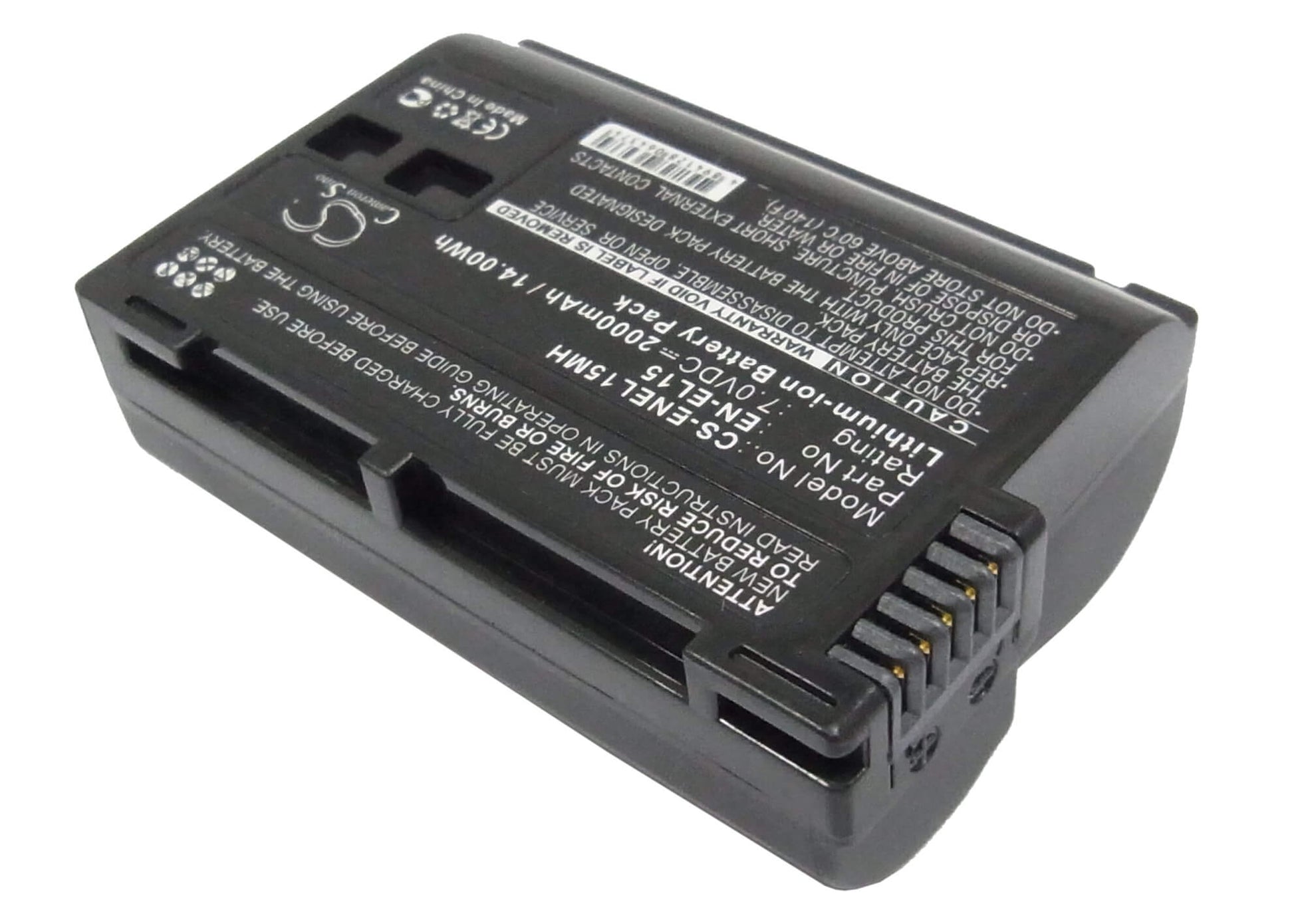 7.0V, 2000mAh, Li-ion Battery fits Nikon, 1 V1, Coolpix D7000, 14Wh