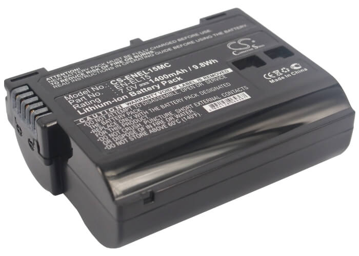 7.0V, 1400mAh, Li-ion Battery fits Nikon, 1 V1, Coolpix D7000, 9.8Wh