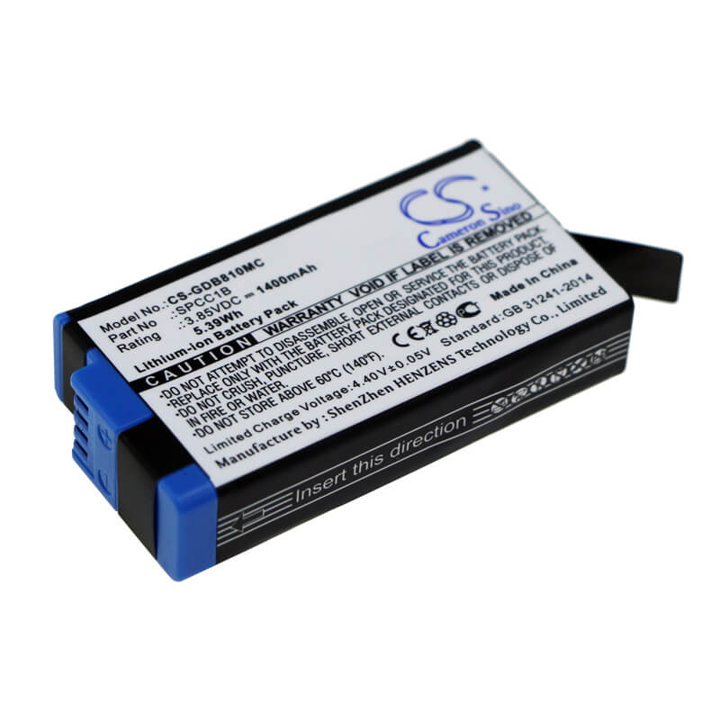 3.85V, 1400mAh, Li-ion Battery fits Gopro, Acbat-001, Max, 5.39Wh