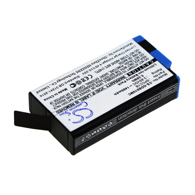 3.85V, 1400mAh, Li-ion Battery fits Gopro, Acbat-001, Max, 5.39Wh
