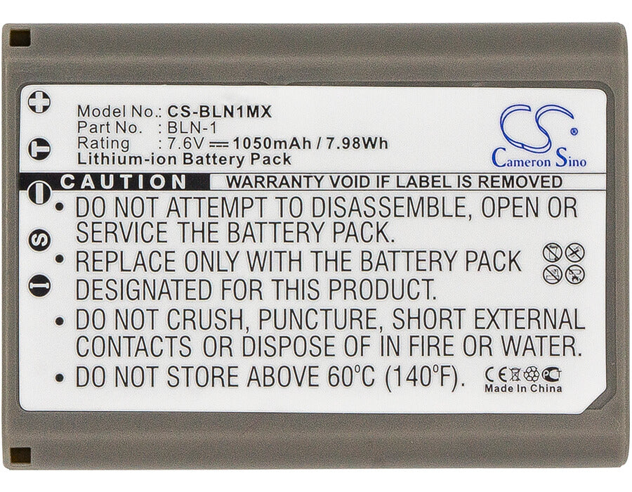 7.6V, 1050mAh, Li-ion Battery fits Olympus, Em1 Ii, E-m1 Ii, 7.98Wh