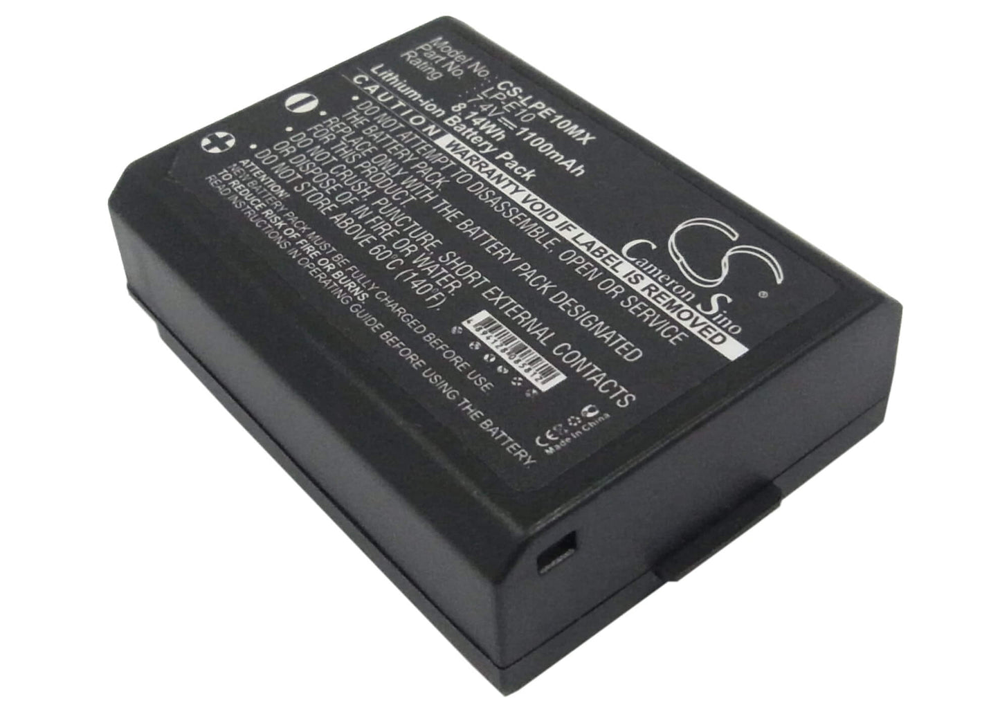 7.4V, 1100mAh, Li-ion Battery fits Canon, Eos 1100d, Eos 1200d, 8.14Wh