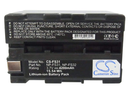 3.7V, 4200mAh, Li-ion Battery fits Sony, Dcr-pc1, Dcr-pc1e, 15.54Wh