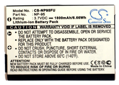 3.7V, 1800mAh, Li-ion Battery fits Ricoh, Gxr, Gxr-a12, 6.66Wh