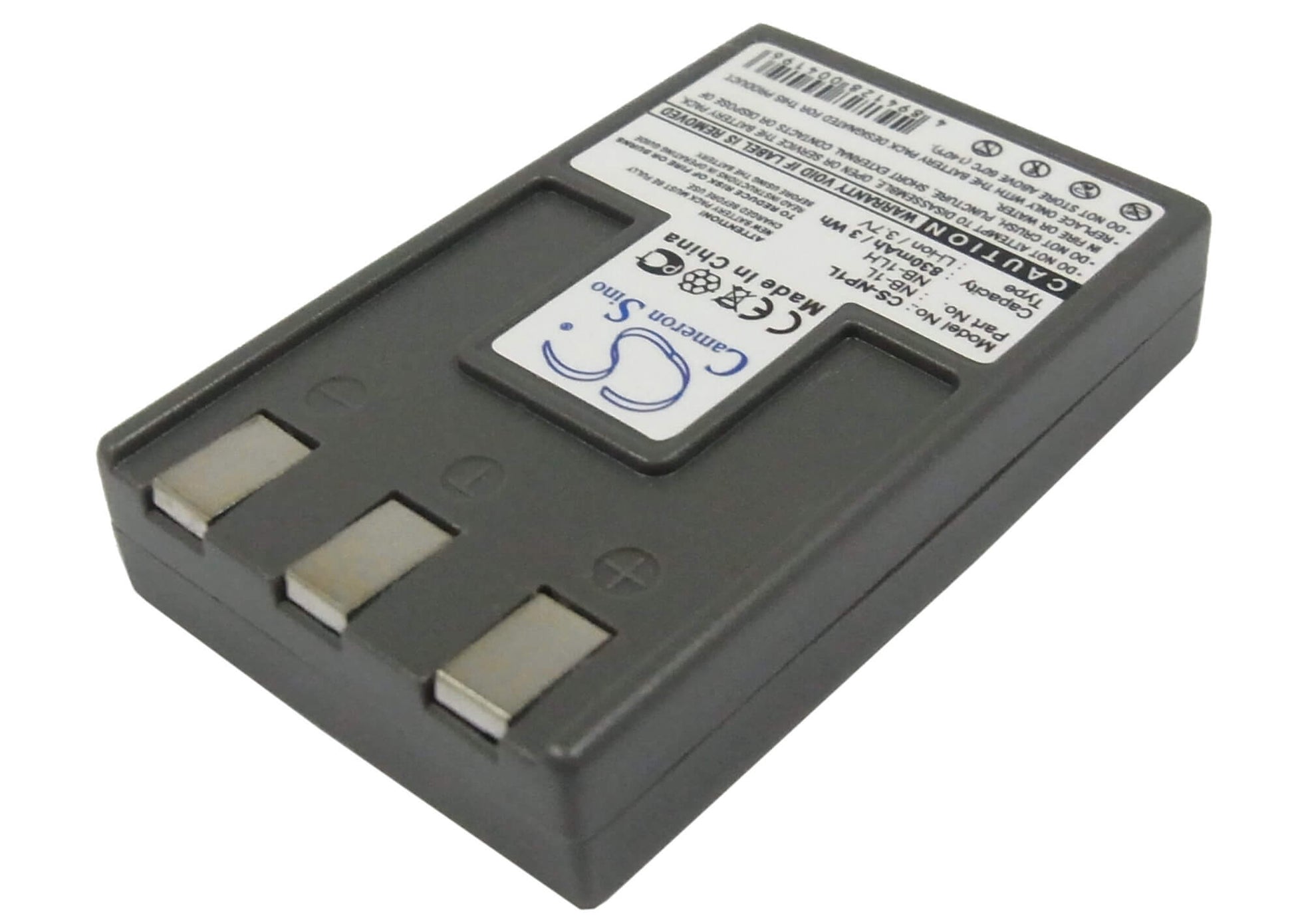 3.7V, 830mAh, Li-ion Battery fits Canon, Digital Ixus 200a, Digital Ixus 300, 3.071Wh
