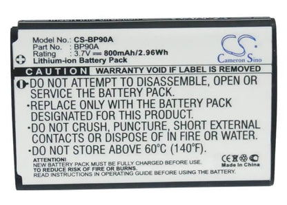 3.7V, 800mAh, Li-ion Battery fits Samsung, Hmx-e10, Hmx-e100p, 2.96Wh
