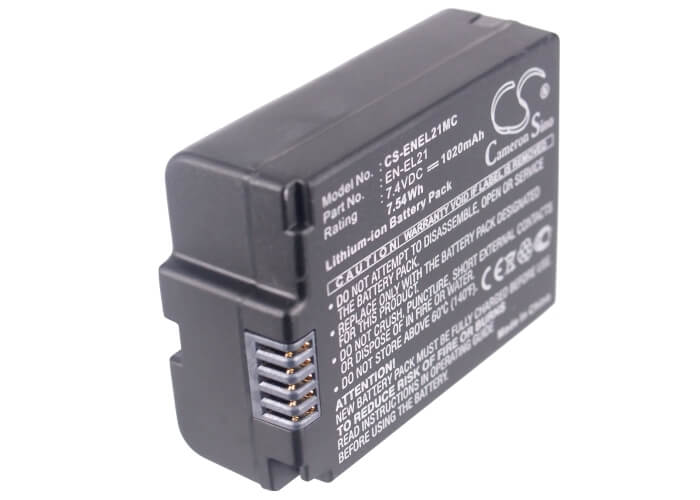 7.4V, 1020mAh, Li-ion Battery fits Nikon, 1 V2, 7.548Wh