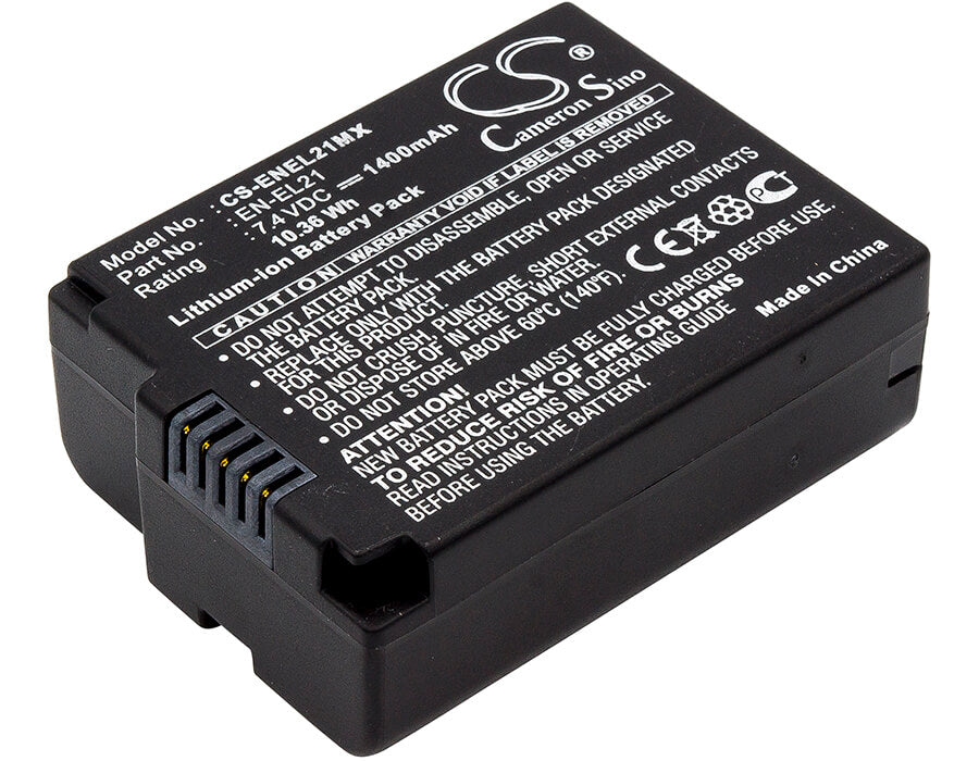 7.4V, 1400mAh, Li-ion Battery fits Nikon, 1 V2, 10.36Wh