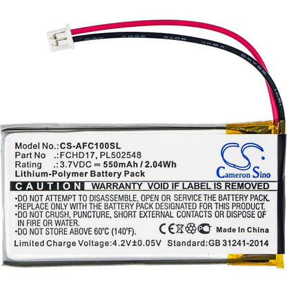 3.7V, 550mAh, Li-Polymer Battery fits Acme, Carc, Flycamone 720p, 2.035Wh