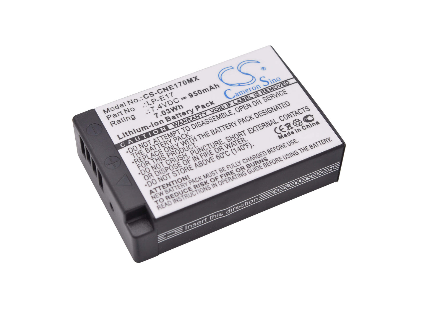 7.4V, 950mAh, Li-ion Battery fits Saramonic, Vmiclink5 Rx+, Vmiclink5 Systems, 7.03Wh