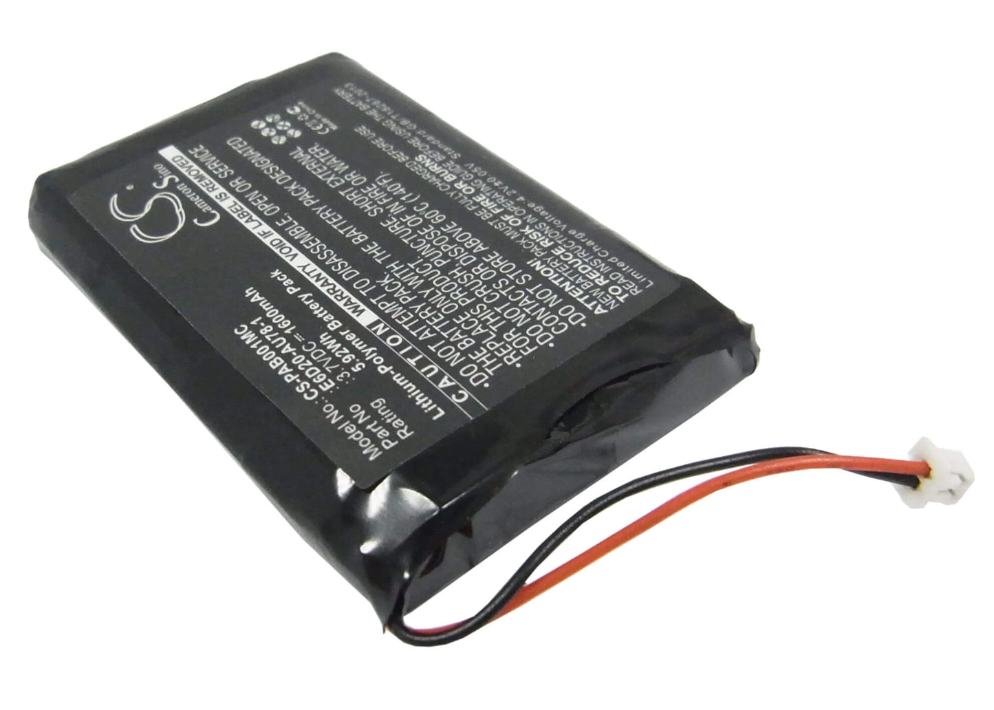 3.7V, 1600mAh, Li-Polymer Battery fits Panasonic, Arbitator Body Worn Mics, 5.92Wh