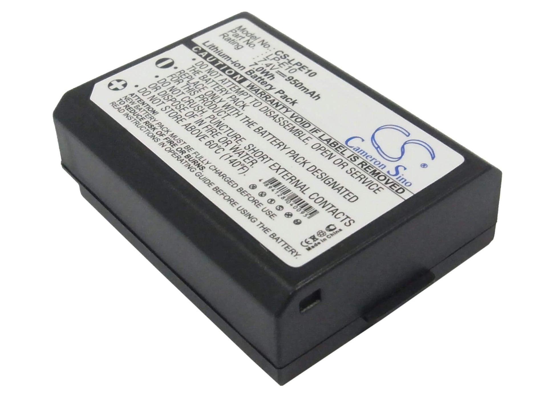 7.4V, 950mAh, Li-ion Battery fits Canon, Eos 1100d, Eos 1200d, 7.03Wh