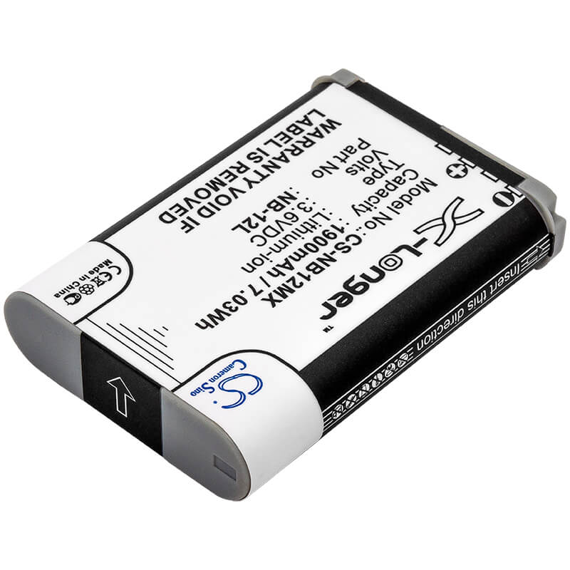 3.6V, 1900mAh, Li-ion Battery fits Canon, Legria Mini X, Powershot G1x Mark ?, 6.84Wh