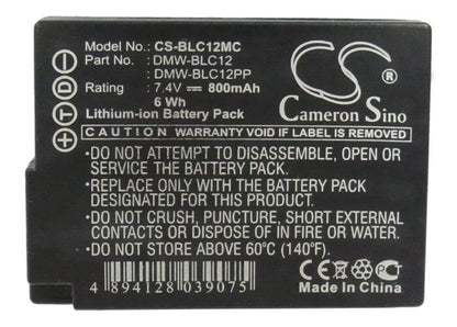 7.4V, 800mAh, Li-ion Battery fits Panasonic, Lumix Dmc-gh2h, lumix Dmc-gh2hgk, 5.92Wh