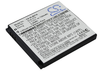 3.7V, 720mAh, Li-ion Battery fits Samsung, St50, St500, 2.664Wh