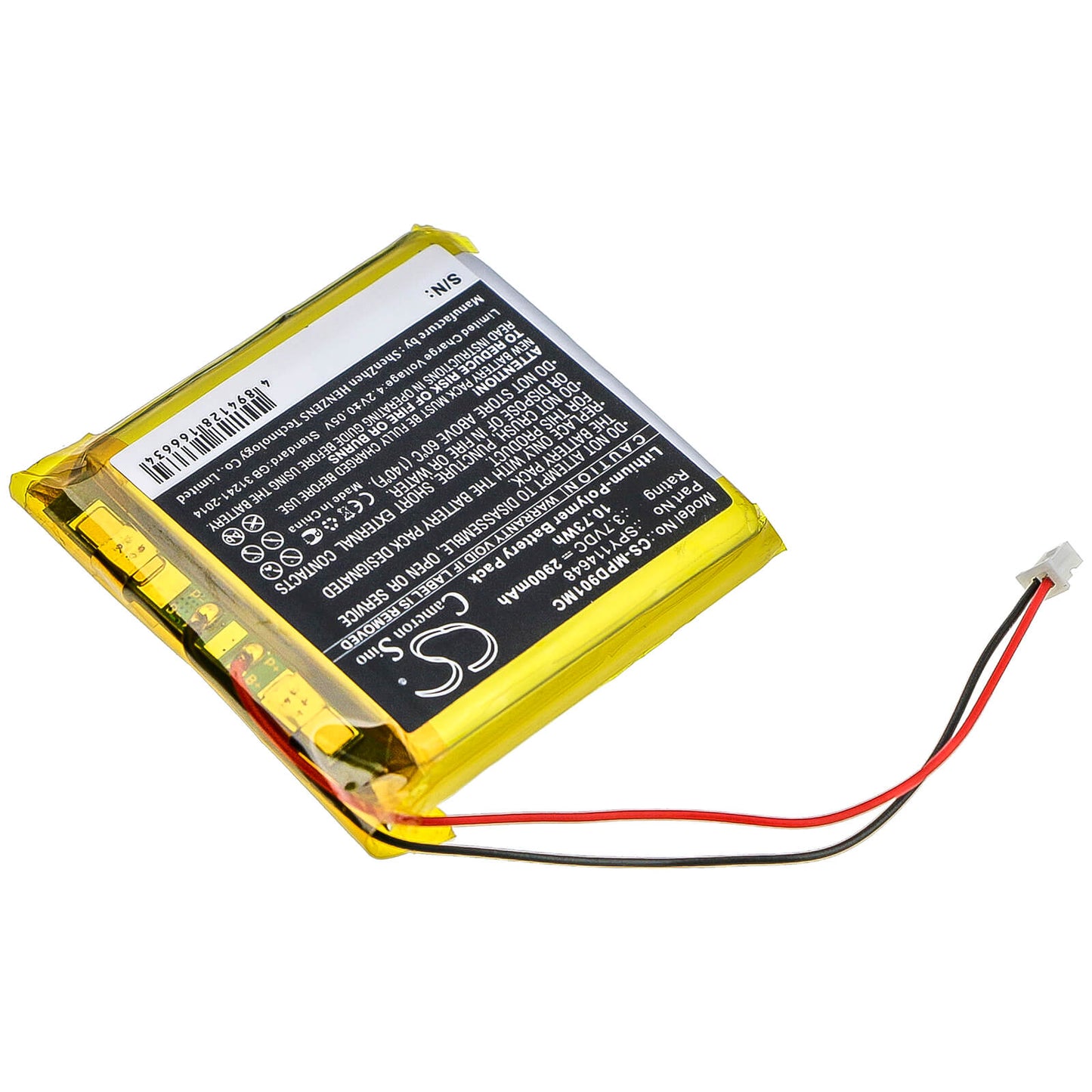 3.7V, 2900mAh, Li-Polymer Battery fits Marantz, Pmd-901v, 10.73Wh