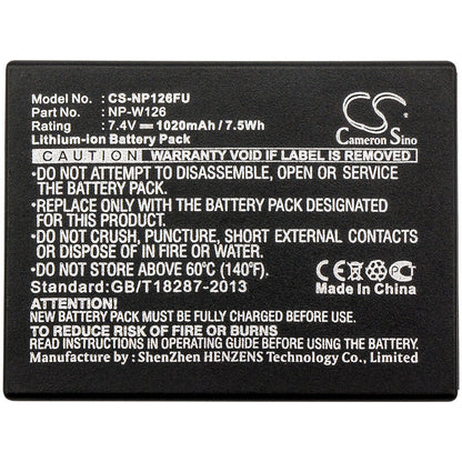 7.4V, 1020mAh, Li-ion Battery fits Fujifilm, Finepix Hs30, Finepix Hs30exr, 7.548Wh