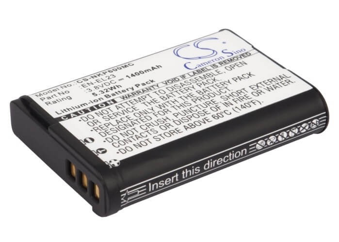 3.8V, 1400mAh, Li-ion Battery fits Nikon, Coolpix P600, Coolpix P610, 5.32Wh