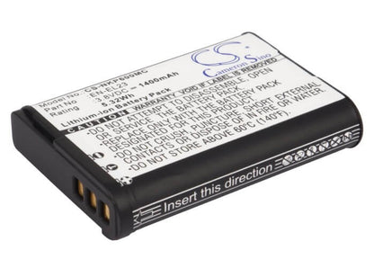 3.8V, 1400mAh, Li-ion Battery fits Nikon, Coolpix P600, Coolpix P610, 5.32Wh