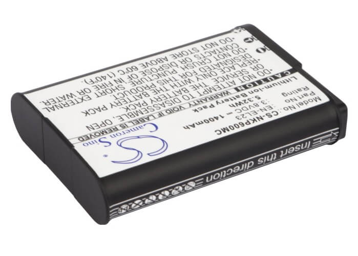 3.8V, 1400mAh, Li-ion Battery fits Nikon, Coolpix P600, Coolpix P610, 5.32Wh