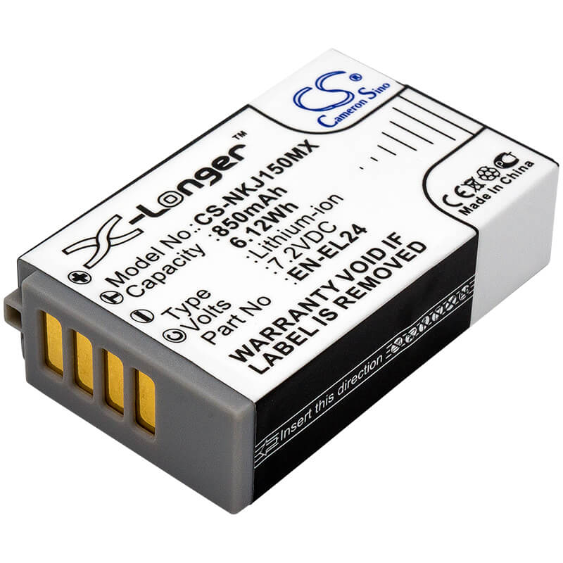 7.2V, 850mAh, Li-ion Battery fits Nikon, 1 J5, 6.12Wh
