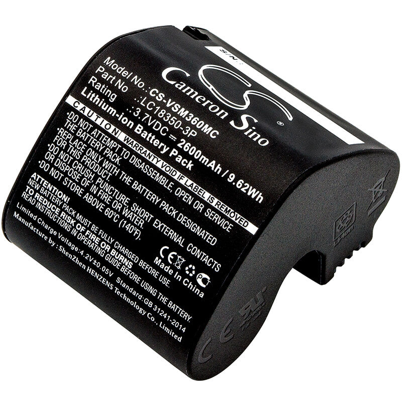 3.7V, 2600mAh, Li-ion Battery fits Vsn Mobil, V.360 Hd, V.360°, 9.62Wh
