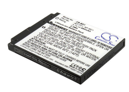 3.7V, 680mAh, Li-ion Battery fits Sony, Cyber-shot Dsc-g3, Cyber-shot Dsc-t2, 2.516Wh