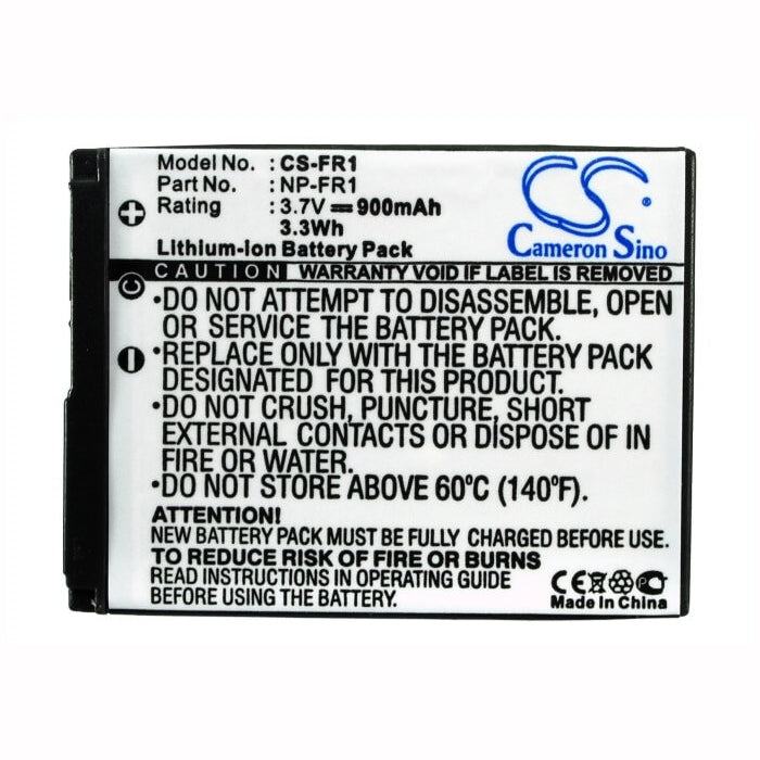3.7V, 900mAh, Li-ion Battery fits Sony, Cyber-shot Dsc-f88, Cyber-shot Dsc-p100, 3.33Wh