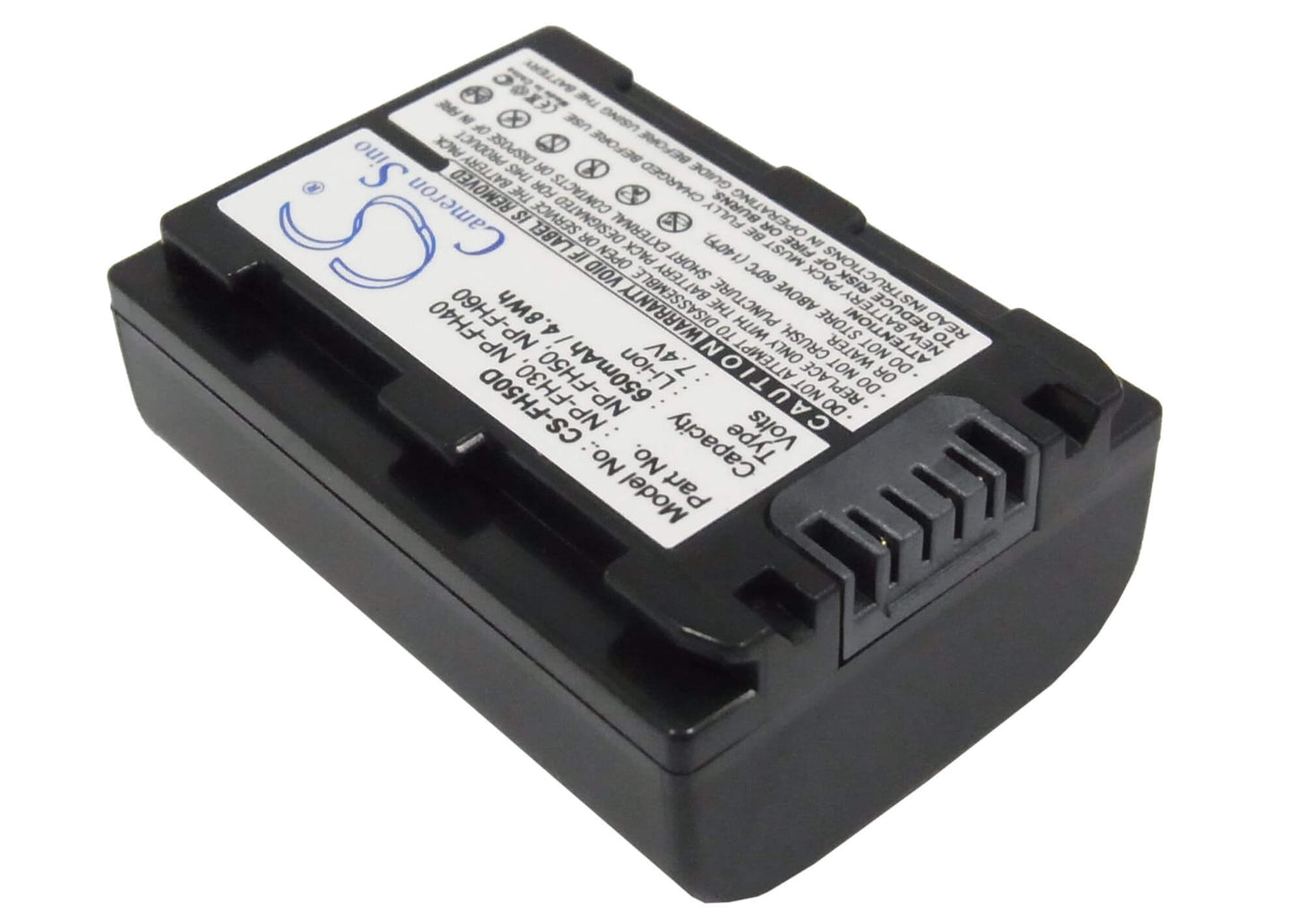 7.4V, 650mAh, Li-ion Battery fits Sony, Cr-hc51e, Dcr-30, 4.81Wh