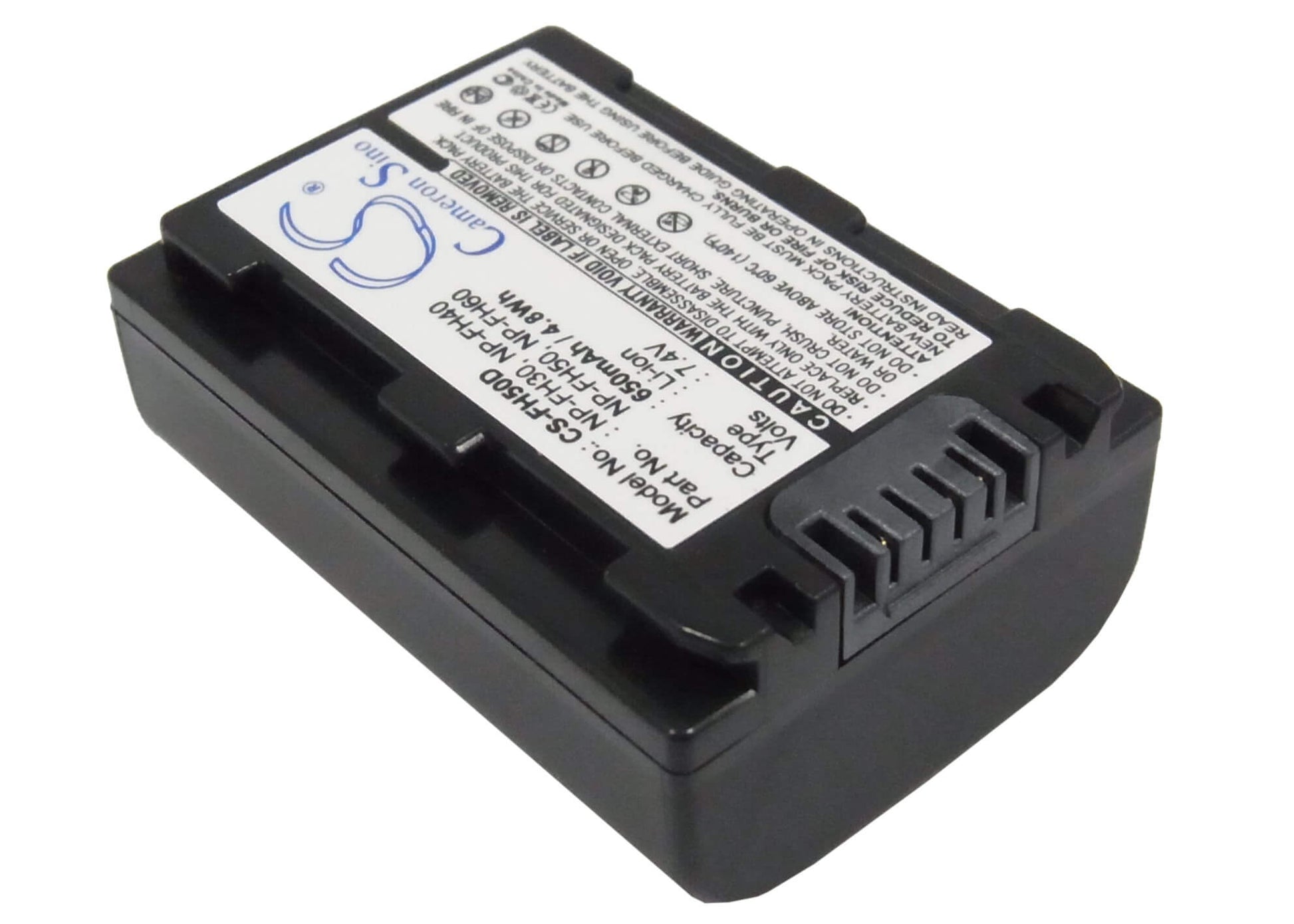 7.4V, 650mAh, Li-ion Battery fits Sony, Cr-hc51e, Dcr-30, 4.81Wh