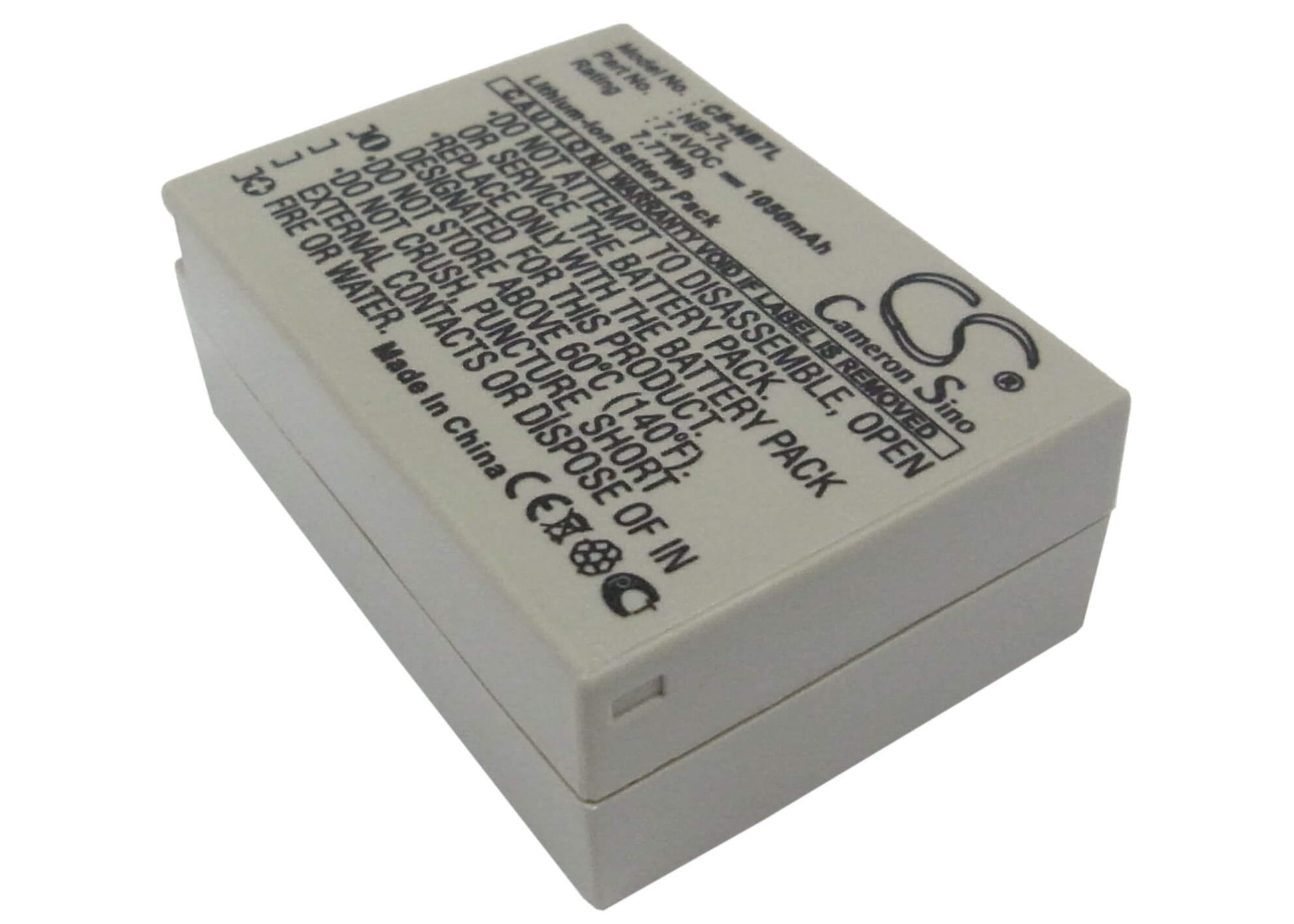 7.4V, 1050mAh, Li-ion Battery fits Canon, Powershot G10, Powershot G10 Is, 7.77Wh