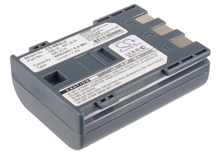 7.4V, 600mAh, Li-ion Battery fits Canon, 40mc, Bp-2lh, 4.44Wh