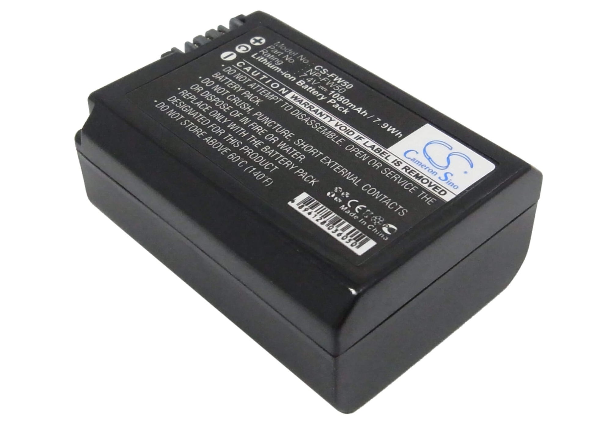 7.4V, 1080mAh, Li-ion Battery fits Sony, Dlsr A55, slt-a35b, 7.992Wh