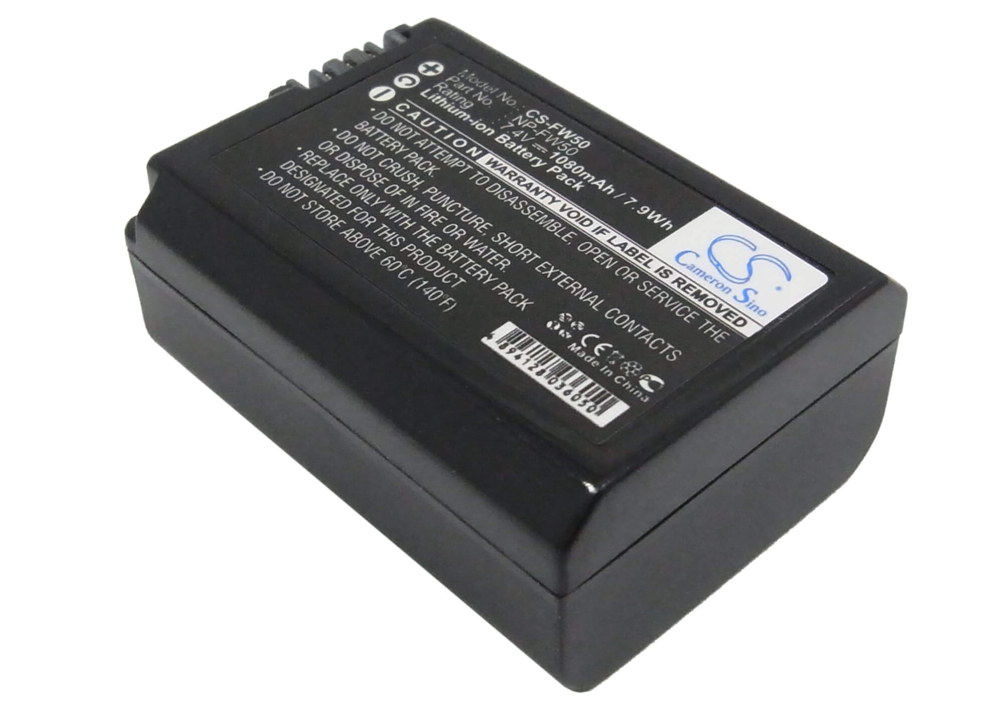 7.4V, 1080mAh, Li-ion Battery fits Sony, Dlsr A55, slt-a35b, 7.992Wh