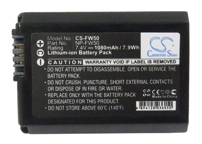 7.4V, 1080mAh, Li-ion Battery fits Sony, Dlsr A55, slt-a35b, 7.992Wh