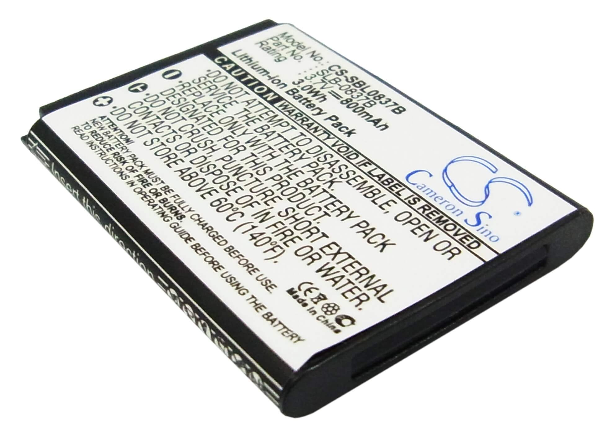 3.7V, 800mAh, Li-ion Battery fits Samsung, Digimax L70, Digimax L70b, 2.96Wh